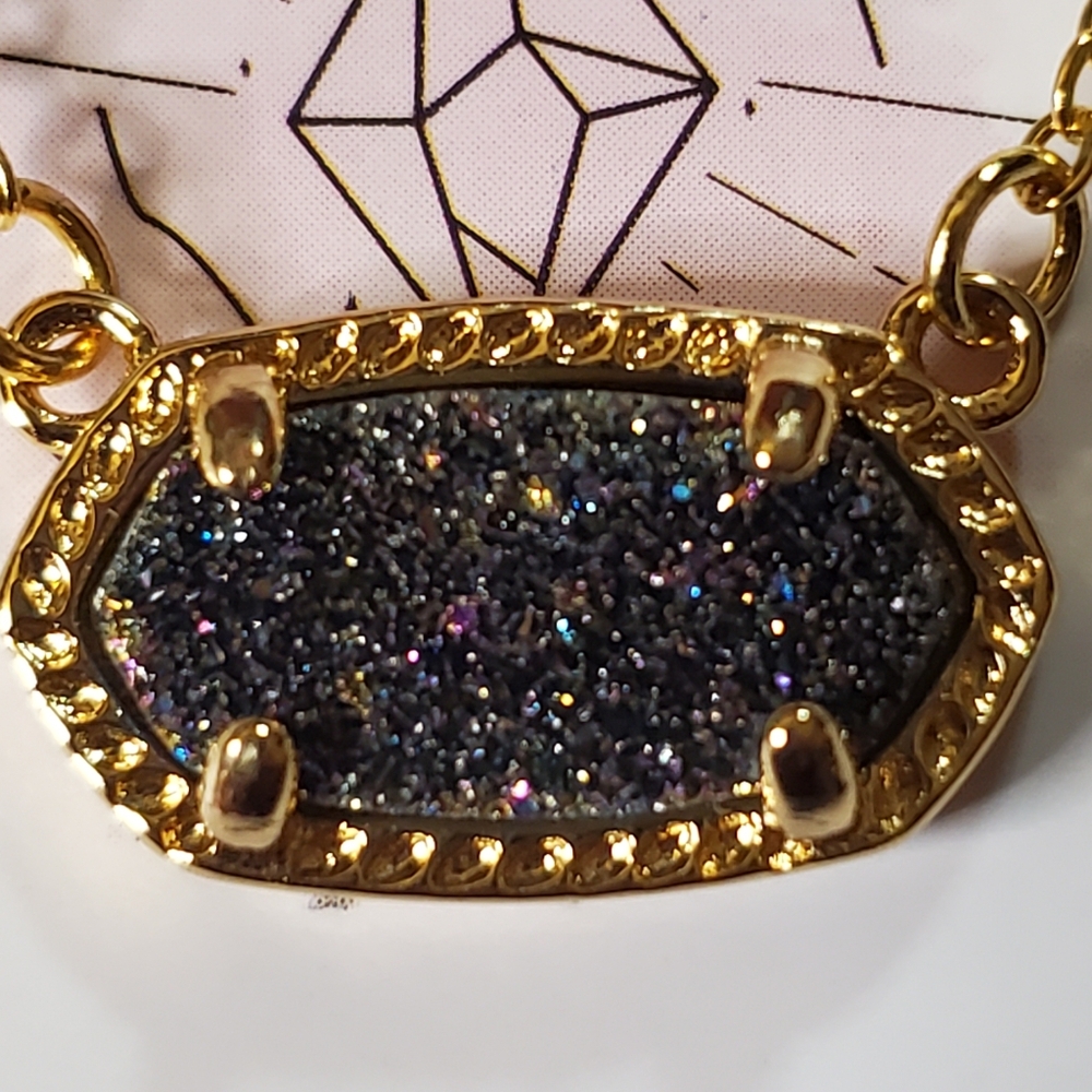 Gold and Midnight Blue/Purple Druzy Bracelet